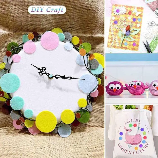 Alt view image 5 of 6 - BIKCZEWIN 200PCS Felt Circles 1 Inch Mixed Color Round Shapes Craft Fabric Felt Pads for DIY Project Sewing Glue Handcraft Wax Samples