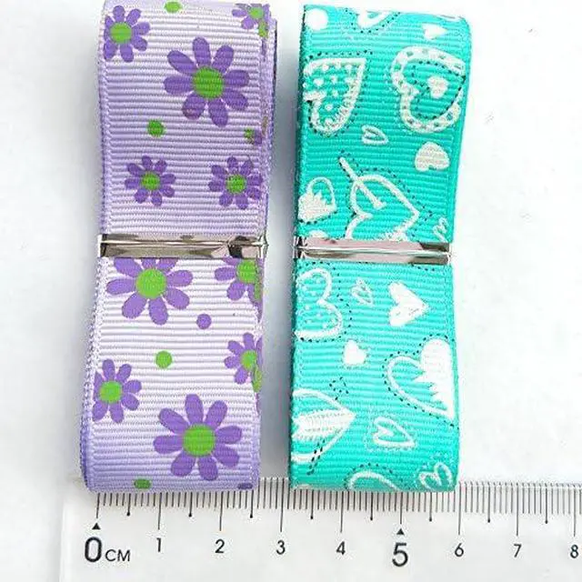 Alt view image 4 of 5 - Assorted 20 Yards Grosgrain Ribbon Bow Daisy Butterfly Cake Love Heart Dots Flower Rose Smile Face Craft DIY Packing Hair Bow Accessory
