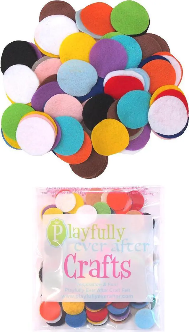 Main image of Playfully Ever After Mixed Color Assortment of Craft Felt Circles (1 Inch - 200pc)