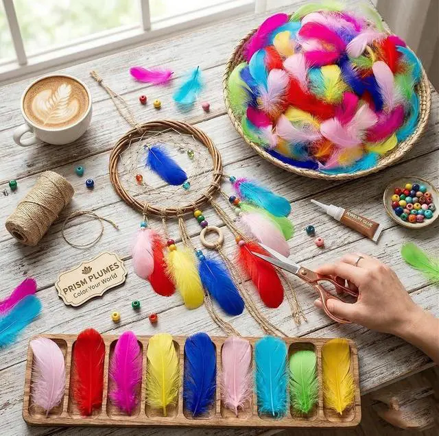 Alt view image 4 of 7 - Lamar 300 Pcs Colorful Feathers for Crafting 3-4 Inch | Bulk feathers for crafting, pipe cleaner, dream catchers, back to school, art projects, DIY crafts, handi crafts, Halloween