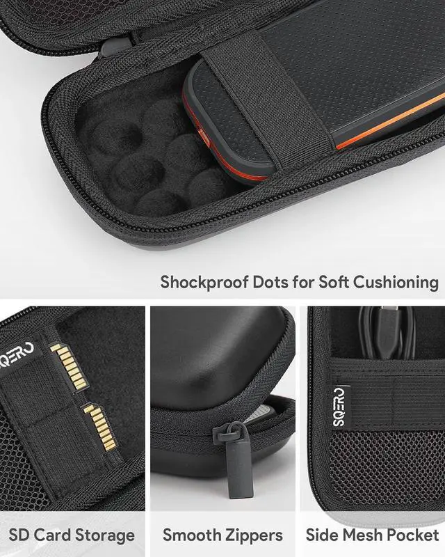 Alt view image 3 of 6 - Hard Case for SanDisk Extreme/SanDisk PRO 1TB 2TB 4TB 500GB / Passport Portable SSD, Protective Travel Storage Cover Bag (Not fit USB4)