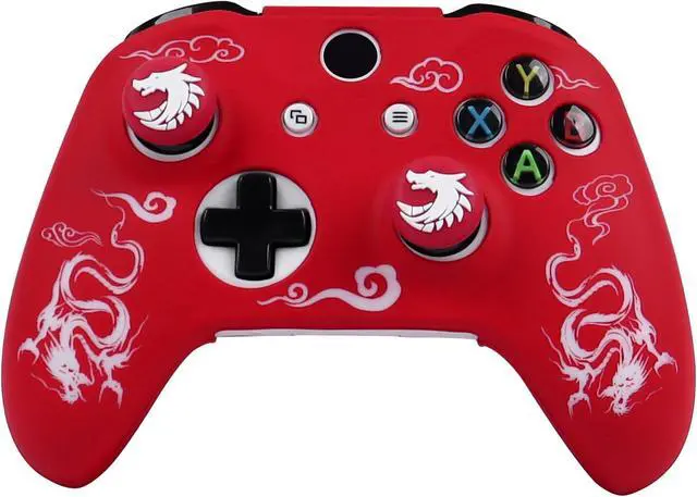 Alt view image 2 of 7 - RALAN Controller Skin for Xbox One, Anti-Slip Silicone Controller Cover Protector Case Compatible for Xbox 1 Wireless/Wired Gamepad Joystick with 2 Cute Thumb Grips Caps.