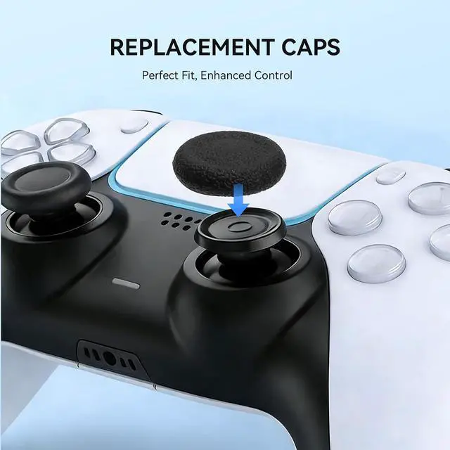 Alt view image 3 of 7 - Replacement Thumb Grips Cap Compatible with PS5/PS4 Controller, Anti-Slip Anti-Scratch Joystick Caps (8 Pcs)