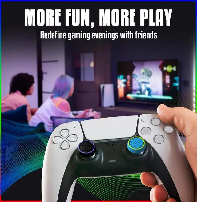 Alt view image 5 of 7 - MatoSan 4 Thumbstick Grip Caps Universal Silicone Controller Covers Enhanced Grip, Precision & Protection Anti-Slip Joystick Accessories for All Modern Game Controllers