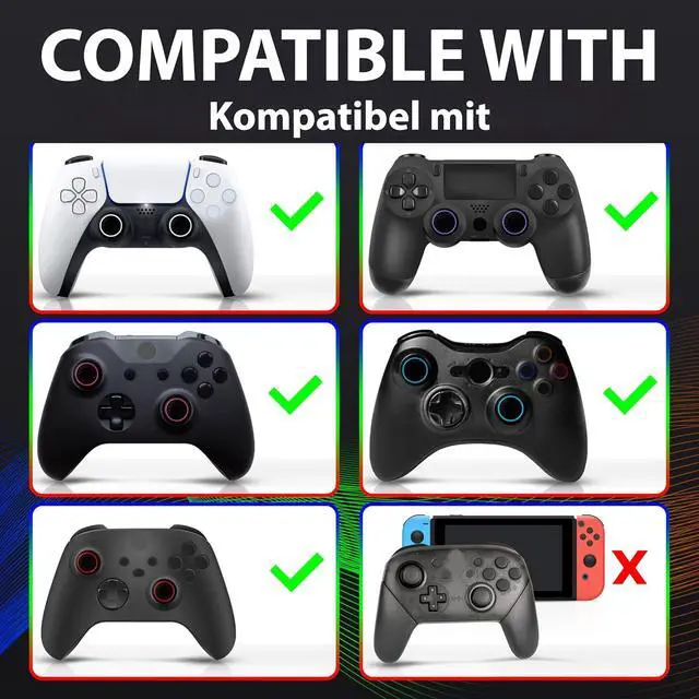 Alt view image 3 of 7 - MatoSan 4 Thumbstick Grip Caps Universal Silicone Controller Covers Enhanced Grip, Precision & Protection Anti-Slip Joystick Accessories for All Modern Game Controllers