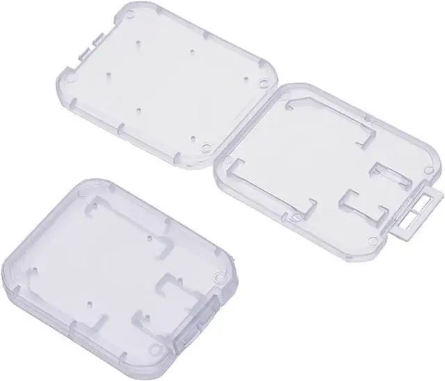 Alt view image 3 of 6 - Pack of 10 Clear Plastic Memory Card Case Storage Boxes Compatible with SD SDHC SDXC Micro SD T-Flash Card (Memory Card Not Included)