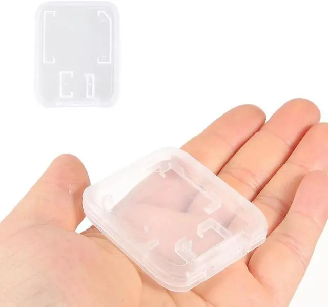 Alt view image 5 of 6 - Pack of 10 Clear Plastic Memory Card Case Storage Boxes Compatible with SD SDHC SDXC Micro SD T-Flash Card (Memory Card Not Included)