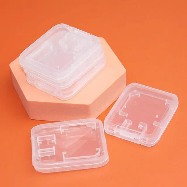 Alt view image 6 of 6 - Pack of 10 Clear Plastic Memory Card Case Storage Boxes Compatible with SD SDHC SDXC Micro SD T-Flash Card (Memory Card Not Included)