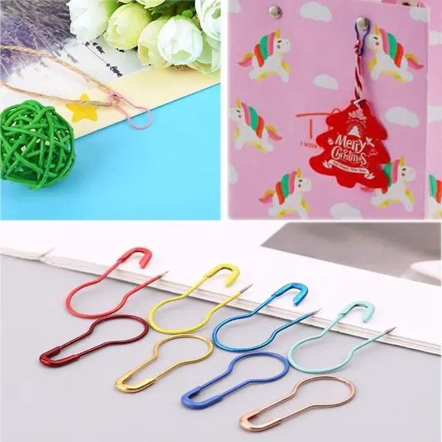 Alt view image 2 of 5 - 300 Pieces Safety Bulb Pins, Crochet Stitch Markers, Safety Metal Pins for Knitting Stitch Markers Sewing Making with Storage Box (10 Colors)