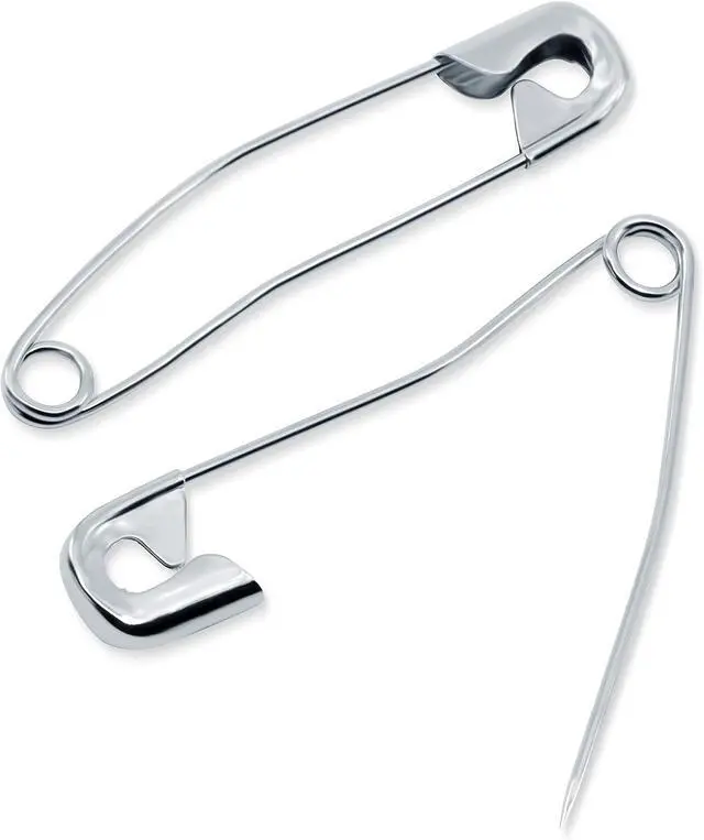 Alt view image 2 of 4 - Dritz 3013 Curved Basting Safety Pins, Size 3 (40-Count), Nickel