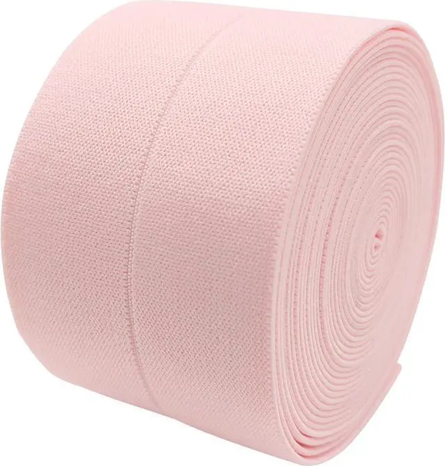 Main image of Pink Wide Elastic Band for Sewing 2.4"x5yd | Waistband Strap, double-side stretch flat knit.Great for pants,skirts,and DIY clothing projects