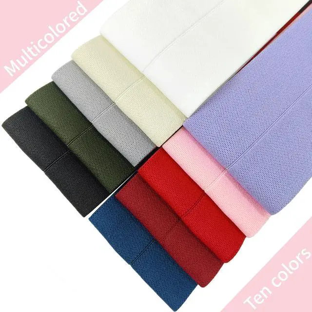 Alt view image 5 of 6 - Pink Wide Elastic Band for Sewing 2.4"x5yd | Waistband Strap, double-side stretch flat knit.Great for pants,skirts,and DIY clothing projects