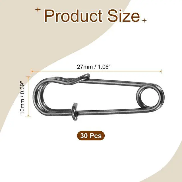 Alt view image 2 of 6 - HARFINGTON 30pcs Safety Pins 1.06 Inch (27mm) Electroplated Steel Large Safety Pin Bulk Heavy Duty 0.04" Dia for Clothes Sewing Arts DIY Crafts, Gunmetal