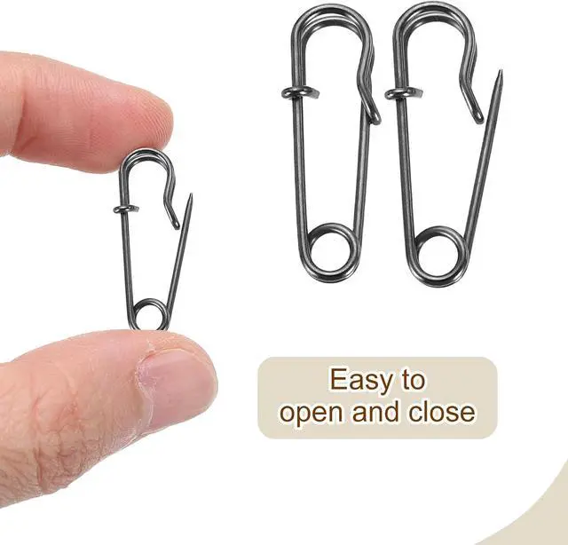 Alt view image 4 of 6 - HARFINGTON 30pcs Safety Pins 1.06 Inch (27mm) Electroplated Steel Large Safety Pin Bulk Heavy Duty 0.04" Dia for Clothes Sewing Arts DIY Crafts, Gunmetal