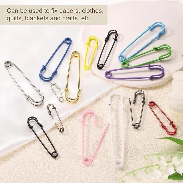 Alt view image 5 of 6 - HARFINGTON 30pcs Safety Pins 1.06 Inch (27mm) Electroplated Steel Large Safety Pin Bulk Heavy Duty 0.04" Dia for Clothes Sewing Arts DIY Crafts, Gunmetal