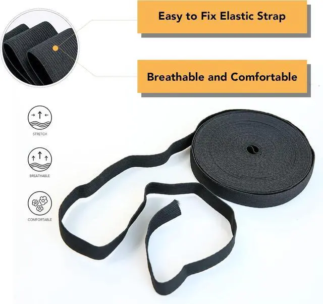 Alt view image 3 of 7 - Elastic Bands for Sewing 0.6 Inch 11 Yards, Wig Band Black Knit Elastic Spool High Elasticity for Wigs Waistband Pants Dress Swimwear Belt or Crafts DIY (Black-0.6 in * 11 Yard)