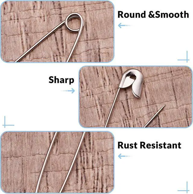 Alt view image 3 of 6 - NEEWAY 1000pcs 1 Inch Small Safety Pins, Silver Safety Pins for Clothes - 2 Pack, 500 Pins Per Box
