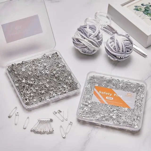 Alt view image 6 of 6 - NEEWAY 1000pcs 1 Inch Small Safety Pins, Silver Safety Pins for Clothes - 2 Pack, 500 Pins Per Box