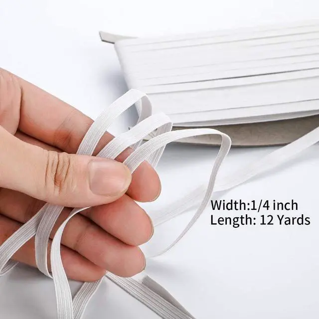 Alt view image 2 of 7 - Airisoer Elastic Bands for Sewing 1/4 Inch x 12 Yards, White | Stretchable Knit Elastic Spool, Durable & Strong, for Waistbands, Pants, Clothes, DIY Crafts & Sewing, and Everyday Fixes
