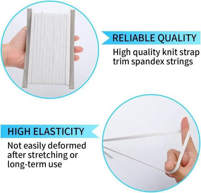 Alt view image 3 of 7 - Airisoer Elastic Bands for Sewing 1/4 Inch x 12 Yards, White | Stretchable Knit Elastic Spool, Durable & Strong, for Waistbands, Pants, Clothes, DIY Crafts & Sewing, and Everyday Fixes