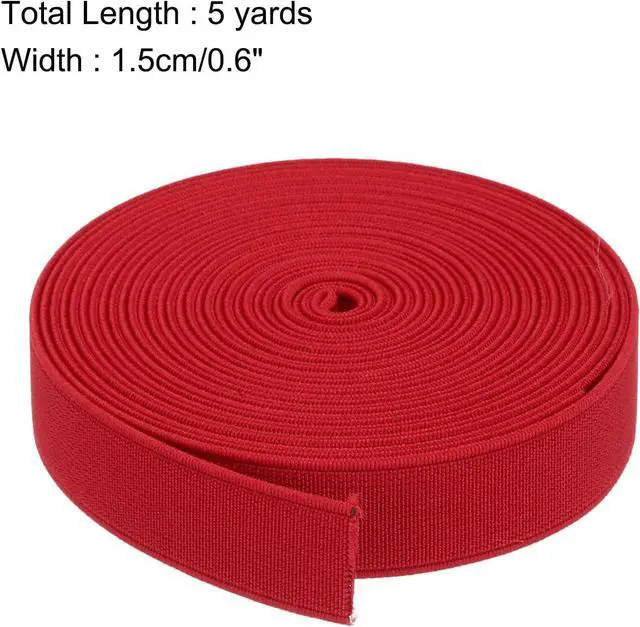 Alt view image 2 of 6 - MECCANIXITY Elastic Bands for Sewing 0.6"(1.5cm) 5 Yard Red Knit Elastic Spool High Elasticity for Wigs, Waistband, Pants