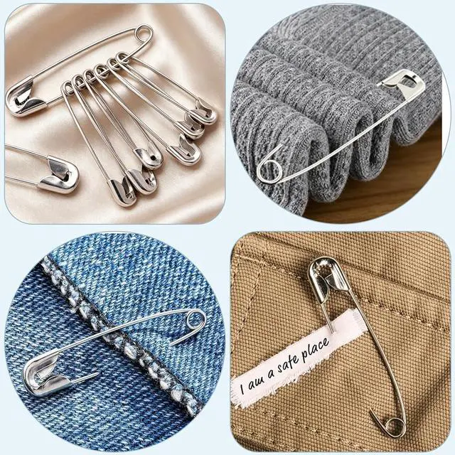 Alt view image 5 of 5 - 2.2 Inch Heavy Duty Safety Pins, 200 Pack, Stainless Steel | Rust Resistant, 55mm, Bulk Large Pins for Clothes, Sewing, Diapers, Craft, Quilting, Jewelry Making