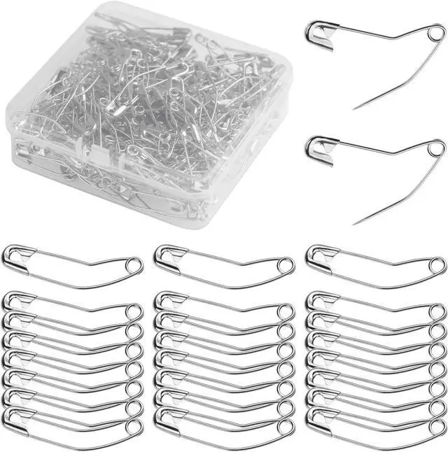 Main image of 100 Pcs Curved Safety Pins for Quilting Basting Pins 38mm/1.5inch | 100 Pack Curved Safety Pins for Quilting Basting Pins 38mm/1.5inch Quilting Safety Pins Stainless Steel Quilting Pins
