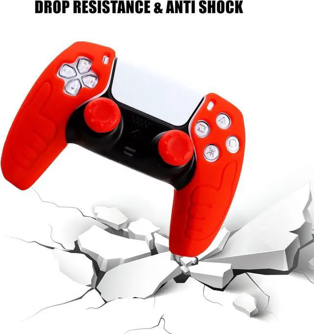 Alt view image 3 of 6 - Silicone Skin for Ps5 Controller, 1pc Anti-Slip Shell Cover Case with 10 Joystick Grips for Playsation 5 Controller Wireless Gamepad(PS5 Controller #11)