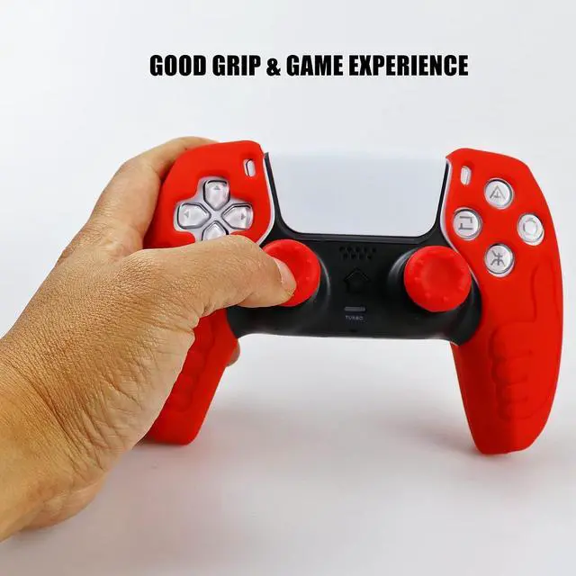 Alt view image 5 of 6 - Silicone Skin for Ps5 Controller, 1pc Anti-Slip Shell Cover Case with 10 Joystick Grips for Playsation 5 Controller Wireless Gamepad(PS5 Controller #11)