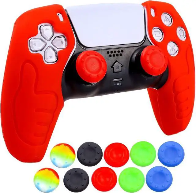 Alt view image 2 of 6 - Silicone Skin for Ps5 Controller, 1pc Anti-Slip Shell Cover Case with 10 Joystick Grips for Playsation 5 Controller Wireless Gamepad(PS5 Controller #11)