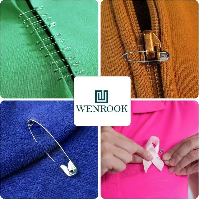 Alt view image 6 of 6 - Wenrook 300 Pack Safety Pins, Large & Small Safety Pins for Clothes | 4 Assorted Sizes, Durable Nickel Plated Steel, Safety Pins for Clothes, Crafts, Pinning and More