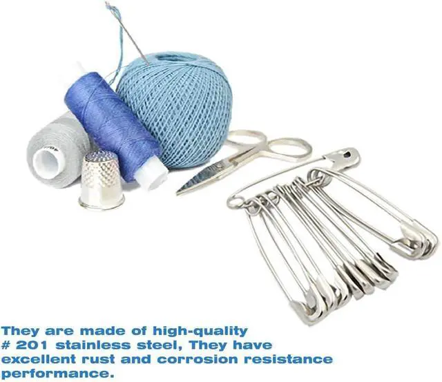 Alt view image 3 of 6 - 80Pcs Extra Large Safety Pins 2.2 inch (55mm) -Heavy Duty Large Safety Pins, Stainless Steel Safety Pin for Sewing,Baby Clothing, Diapers,Laundry,Decorations.
