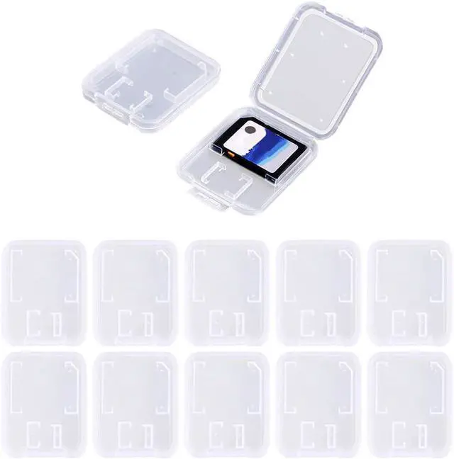 Main image of Clear Plastic Memory Card Case Compatible with SD SDHC SDXC Micro SD T-Flash Card (10 PCS)
