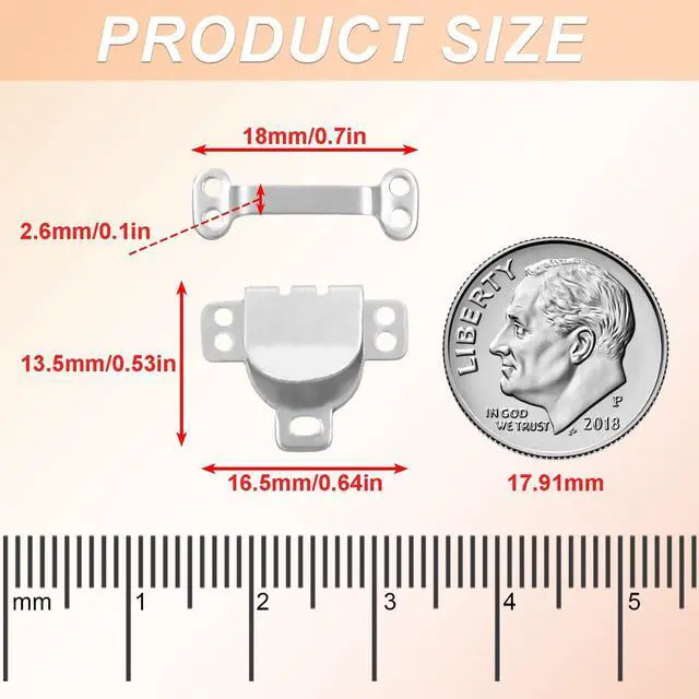 Alt view image 2 of 6 - 25Set Sewing Hook and Eye Closures for Clothing Sewing Clasps and Fasteners, Hook and Eye Closure for Pant Waist,Bra,Jeans and Others Sewing DIY Craft