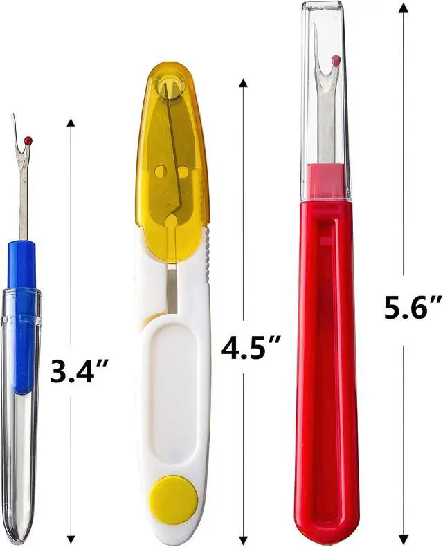 Alt view image 5 of 7 - Ortarco Seam Ripper and Thread Remover Kit for Sewing | 2 Big 2 Small Stitch Ripper Tool and 1 Thread Snips Embroidery Removal Sharp Sewing Seam Thread Remover