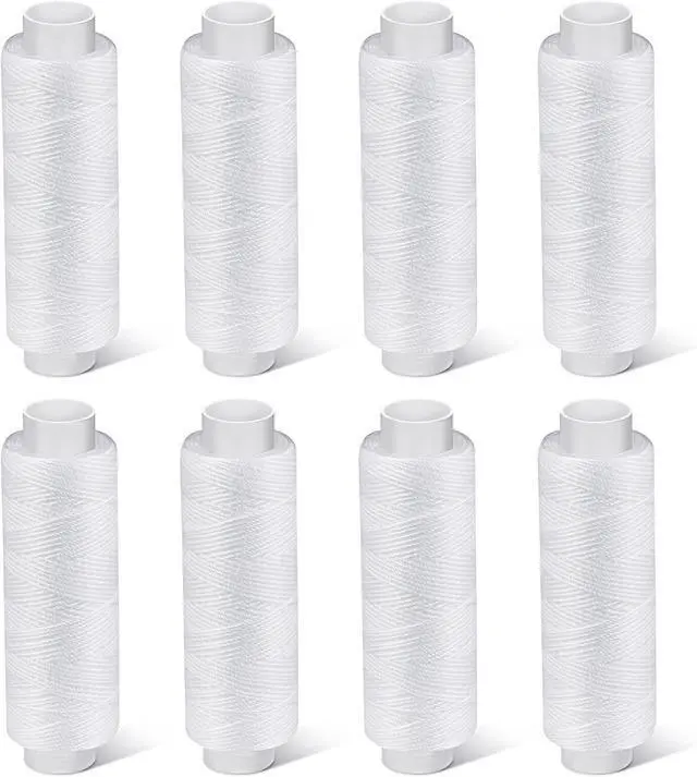 Main image of Bupete 8 Rolls White Thread for Sewing, 200 Yards Each Roll Sewing Thread | Polyester Threads, Sewing Thread for Sewing Machine, Embroidery Hand Stitching