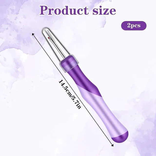 Alt view image 2 of 7 - Seam Ripper for Sewing and Thread, Needle and Thread Seam Rippers Needle Stitch Removers Tool with Ergonomic Grip for Cross Stitching, Hand Sewing, Knitting, Embroidery and Thread-Removal(Purple, 2Pcs