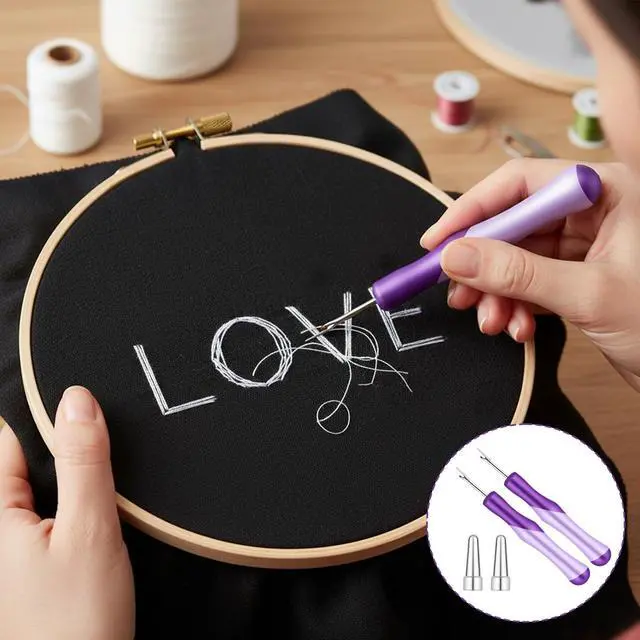 Alt view image 4 of 7 - Seam Ripper for Sewing and Thread, Needle and Thread Seam Rippers Needle Stitch Removers Tool with Ergonomic Grip for Cross Stitching, Hand Sewing, Knitting, Embroidery and Thread-Removal(Purple, 2Pcs