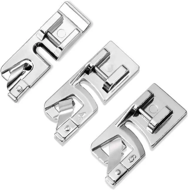 Main image of 3 Pcs Hemming Foot Kit Rolled Hem Presser Foots for Sewing Machine | 3 mm, 4 mm, and 6 mm Rolled Hem Foots, Hemming Foot Suitable For Household Multi-Function Sewing Machine