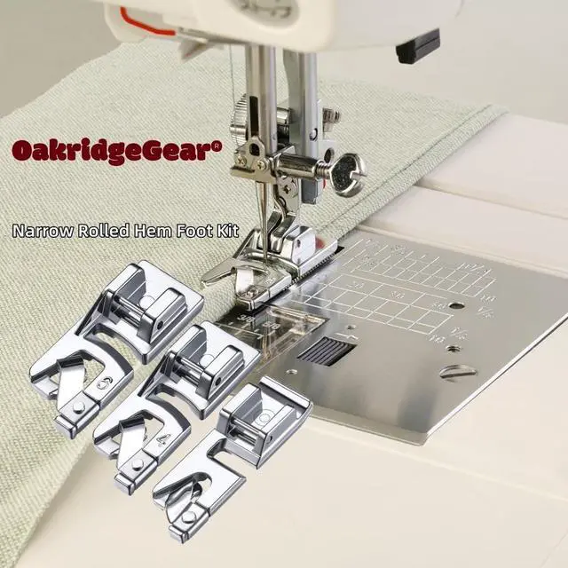 Alt view image 2 of 7 - 3Pcs Narrow Rolled Hem Sewing Machine Presser Foot Set (3mm, 4mm and 6mm) for All Low Shank Snap-On Singer, Brother, Janome, Babylock, Euro-Pro, Kenmore, White, Elna Sewing Machines