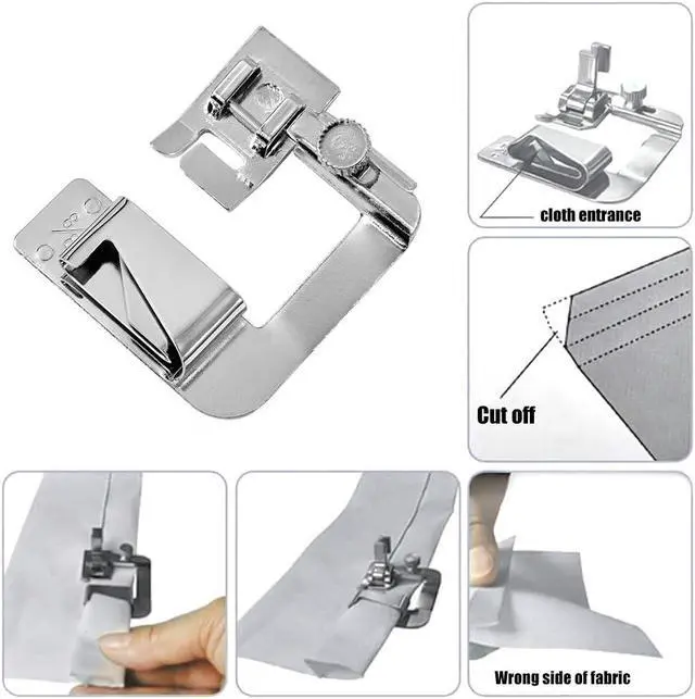 Alt view image 4 of 6 - Lunarm Rolled Hem Presser Foot 36PCS Hemming Foot for Sewing Machine | 6PCS Narrow / Wide Rolled Hem Foot, 30 Pcs Sewing Machine Needles, Stainless Steel, Household Multi-Function Sewing Machines
