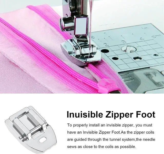 Alt view image 3 of 7 - 5PCS Invisible Zipper Foot, Invisible & Concealed Zipper Presser Feet for Precise Zipper Installation for All Low ShankSnap on Singer, Brother, Babylock, JanomeSewing Machines
