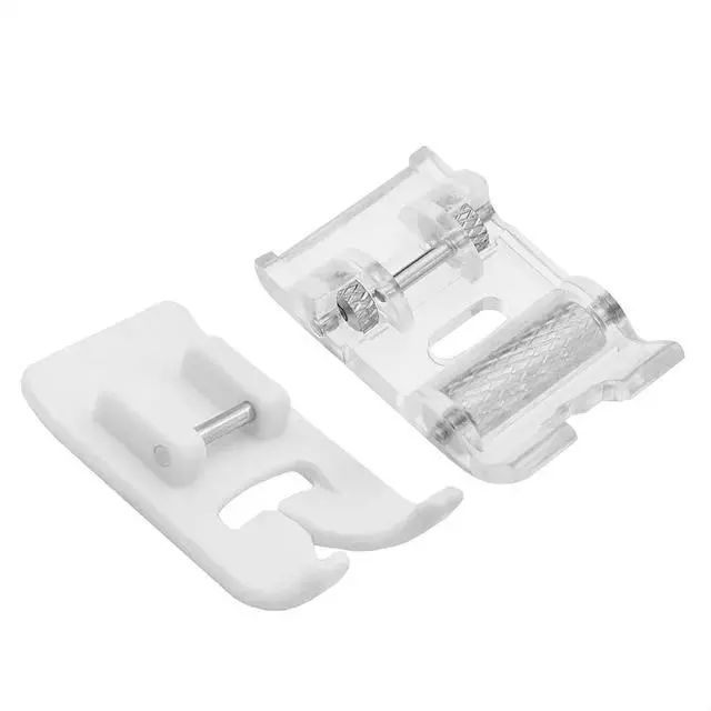 Main image of TISEKER 2 Pieces Roller and Non-Stick Zigzag Teflon Presser Foot | For All Low Shank Snap-On Singer, Brother, Babylock, Janome, Simplicity, Etc Sewing Machine