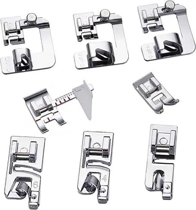 Main image of 8pcs Sewing Machine Presser Foot Set Includes 3Pcs Wide Hem Foot, 3Pcs Narrow Rolled Hem Presser Feet, Zig Zag Foot and Adjustable Guide Presser Foot for Brother, Singer, Juki,etc