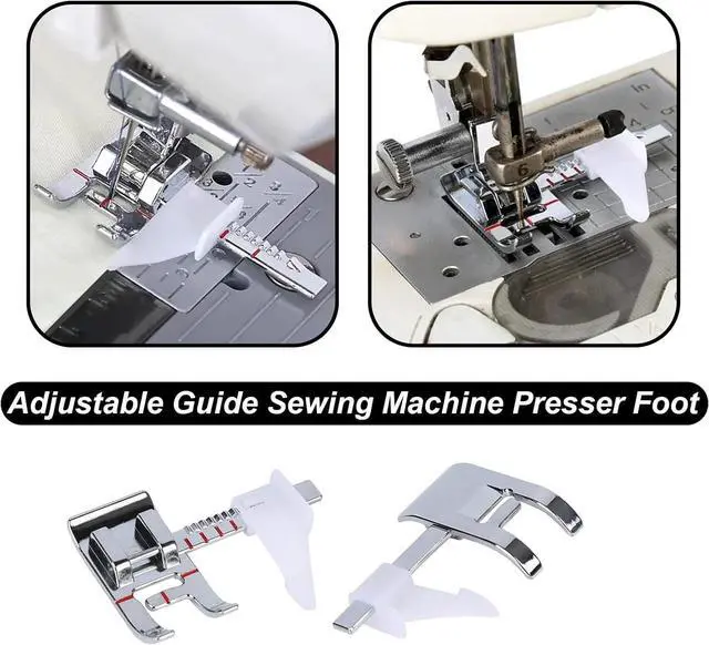 Alt view image 5 of 5 - 8pcs Sewing Machine Presser Foot Set Includes 3Pcs Wide Hem Foot, 3Pcs Narrow Rolled Hem Presser Feet, Zig Zag Foot and Adjustable Guide Presser Foot for Brother, Singer, Juki,etc