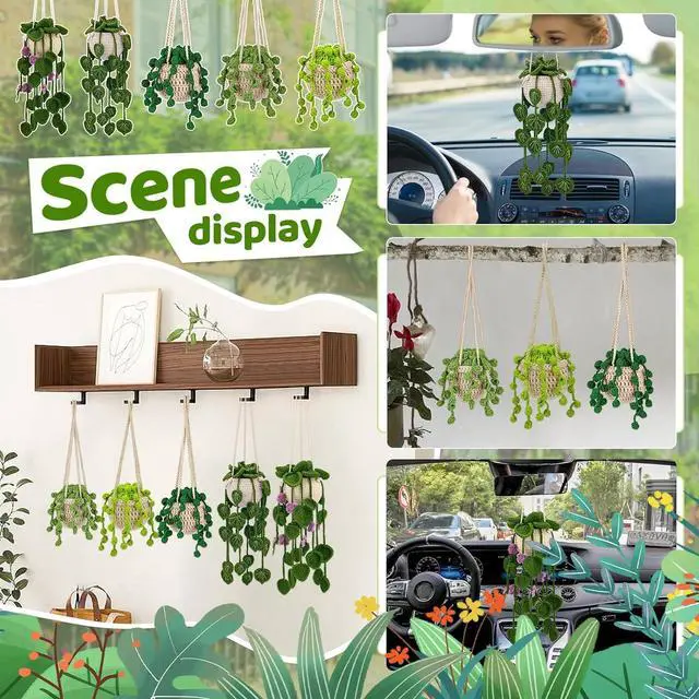 Alt view image 7 of 7 - kdafio Crochet Kit for Beginners Hanging Potted Plants Crochet Starter Kit | Crochet Starter Kits with Step-by-Step Video Tutorials, Hanging Potted Plants for Beginners Decoration (Green Plants)