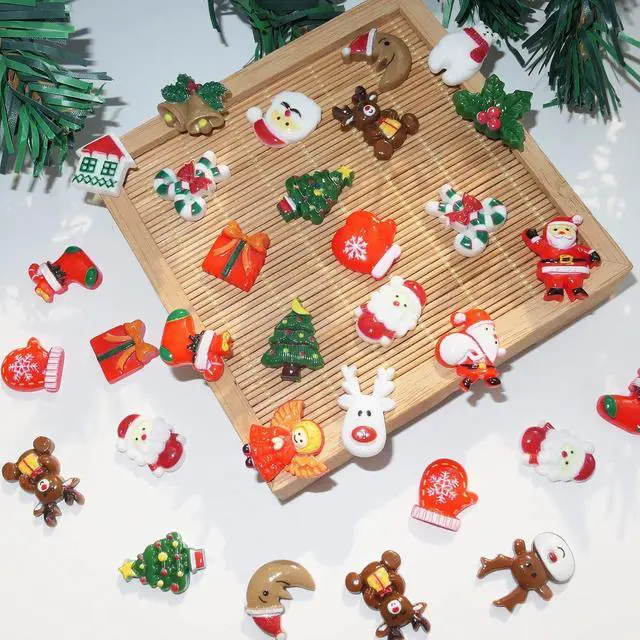 Alt view image 4 of 6 - HADDIY Christmas Resin Charms for Crafts,100pcs Flatback Slime Beads Decor | Miniature Ornaments for Christmas Embellishments Supplies and Mini Christmas Decorations