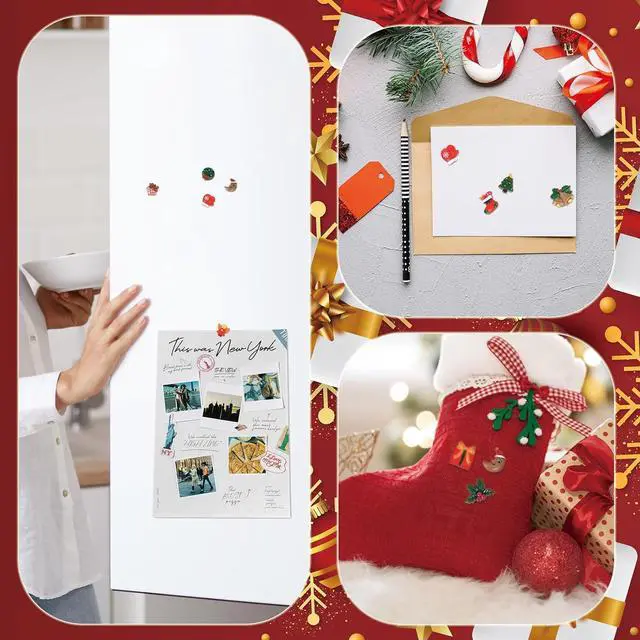 Alt view image 7 of 7 - 50 Pcs Mini Christmas Ornaments Flatback Resin Charms Christmas Craft Supplies Cute Christmas Embellishment for Craft Making, Ornament Scrapbooking, DIY Crafts
