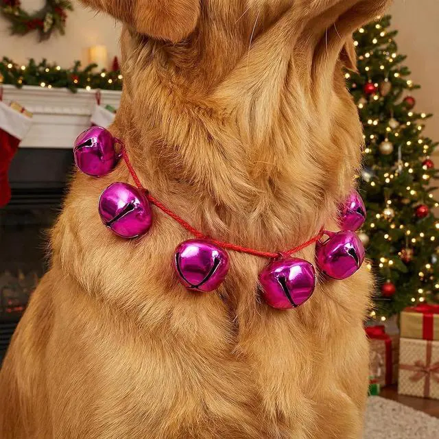 Alt view image 3 of 7 - 4/5 Inch Jingle Bells Small Bell Mini Bells, Tiny Crafts Bells, DIY for Christmas Home Making Ornaments Wreath Pet Decorations Bracelet Anklets Necklace Knitting Jewelry Making 60 Pcs (Rosered)