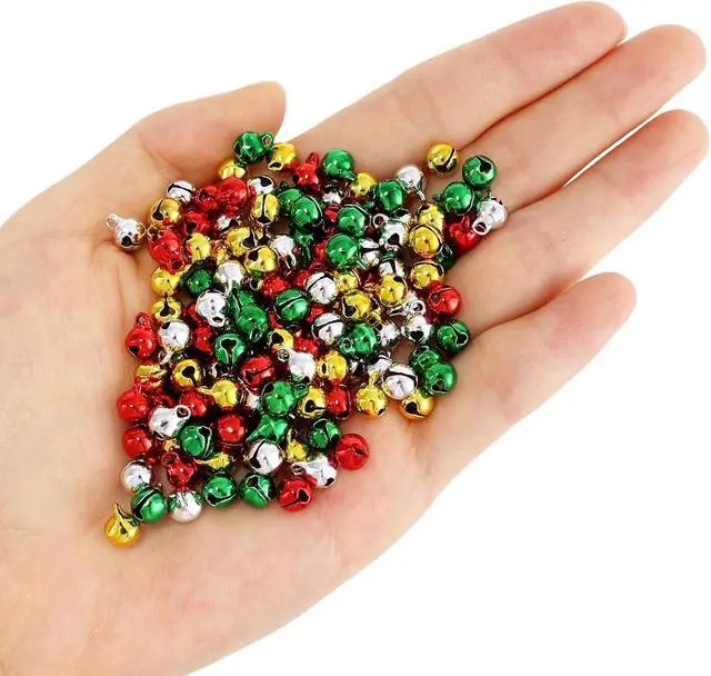 Alt view image 4 of 7 - 1/4 Inch Jingle Bells Christmas Bells Small Bell Mini, Tiny Crafts Bells, DIY for Home Making Ornaments Wreath Pet Decorations Bracelet Anklets Necklace Knitting Jewelry Making 120 Pcs, 4 Colors